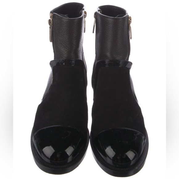 Authentic Chanel Suede & Leather Black Boots Size 40 - Picture 3 of 13